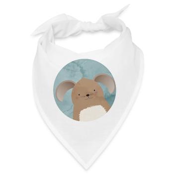 niedlicher Hase mit Schlappohren im Aquarell Patch - Bandana - Weiß - Vorne