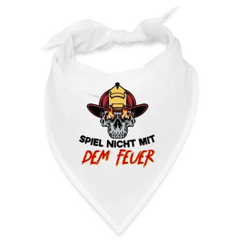 Feuerwehrhelm Statement Feuerwehr Brandschutz - Bandana - Weiß - Vorne