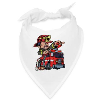 Feuerwehrmann Feuerwehr Feuerwehrauto Lebensretter - Bandana - Weiß - Vorne