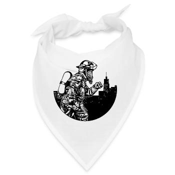 Berufsfeuerwehr Feuerwehr Lebensretter Löscharbeit - Bandana - Weiß - Vorne