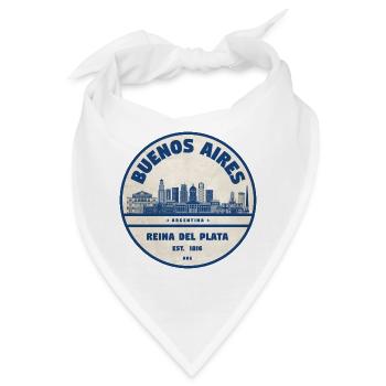 Buenos Aires Skyline Vintage Abzeichen - Bandana - Weiß - Vorne
