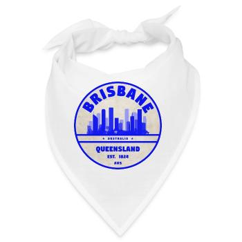 Brisbane Skyline Badge Vintage Stamp - Bandana - Weiß - Vorne