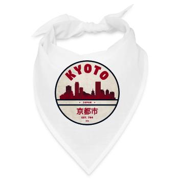 Kyoto Skyline Vintage Badge - Bandana - Weiß - Vorne