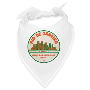 Rio de Janeiro Vintage Stadtsilhouette - Bandana - Weiß - Vorne