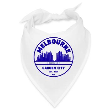 Melbourne Gartenstadt Skyline - Bandana - Weiß - Vorne