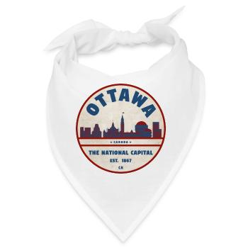Ottawa Skyline Retro - Bandana - Weiß - Vorne