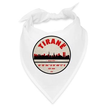 Tirana Skyline Vintage Stempel - Bandana - Weiß - Vorne