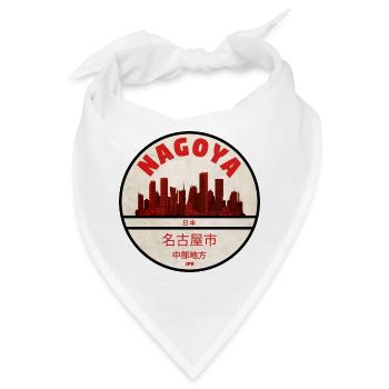 Nagoya Skyline Vintage Abzeichen - Bandana - Weiß - Vorne