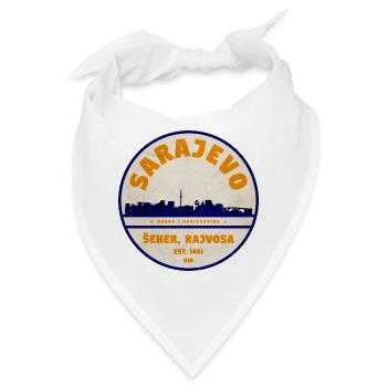 Sarajevo Skyline Vintage Abzeichen - Bandana - Weiß - Vorne