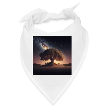 Weltenbaum im Kosmos - Bandana - Weiß - Vorne