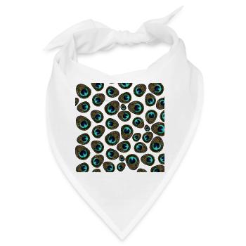 Pfauenfeder Muster Grafik  - Bandana - Weiß - Vorne