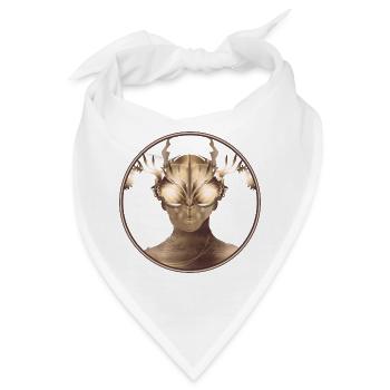 Ausserirdisches Fantasie Wesen in Metallic Farben - Bandana - Weiß - Vorne