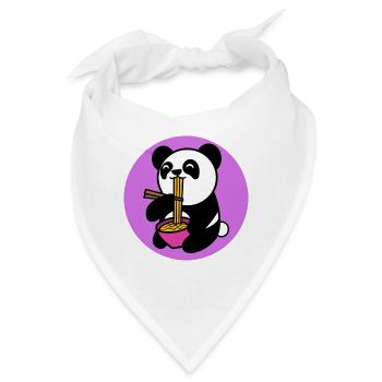 Panda Manga Anime Comic Popkultur Japanisch - Bandana - Weiß - Vorne