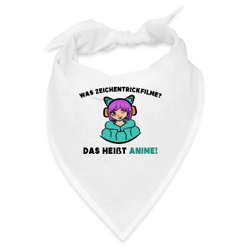 Manga Popkultur Statement Anime Japanisch - Bandana - Weiß - Vorne