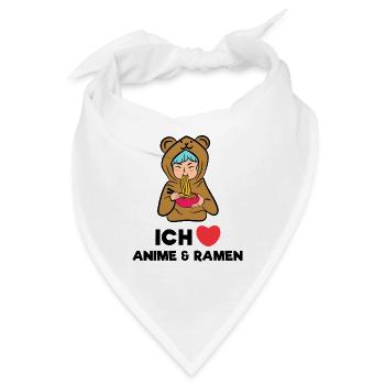 Anime Japan Popkultur Zeichentrick Herz Comic - Bandana - Weiß - Vorne
