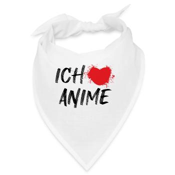 Anime Herz Manga Asiatisch Asien Popkultur - Bandana - Weiß - Vorne