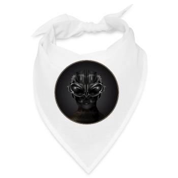 Fantasie Portrait eines Ausserirdischen Wesens - Bandana - Weiß - Vorne