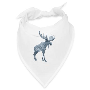Elch Skulptur Schweden - Bandana - Weiß - Vorne