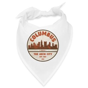 Columbus Skyline Vintage Patch - Bandana - Weiß - Vorne