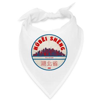 Hubei Wuhan Skyline Abzeichen - Bandana - Weiß - Vorne