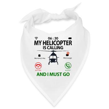 Hubschrauberpilot Helikopter Sprüche Witzig Lustig - Bandana - Weiß - Vorne