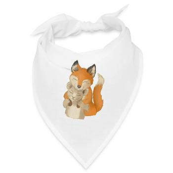 Verspielte Waldtiere Harmonie - Bandana - Weiß - Vorne