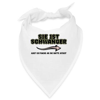 Papa Statement Babyglück Elternschaft Schwanger - Bandana - Weiß - Vorne
