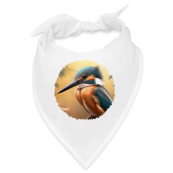 Die farbenfrohen Eisvögel leben an klaren Flüssen - Bandana - Weiß - Vorne