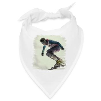 Skifahren ist eine beliebte Wintersportart - Bandana - Weiß - Vorne