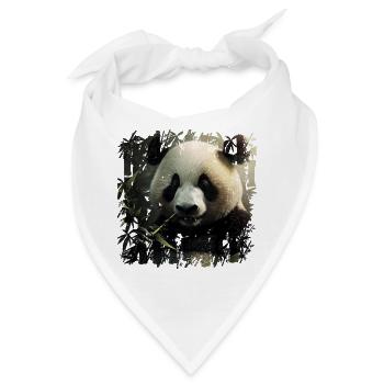 Schöner schwarz weißer Panda beim naschen - Bandana - Weiß - Vorne