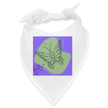 Minimalistischer Schmetterling. - Bandana - Weiß - Vorne