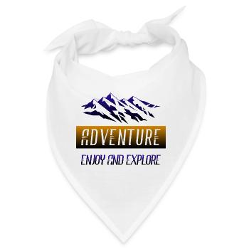 Adventure enjoy and explore - Bandana - Weiß - Vorne