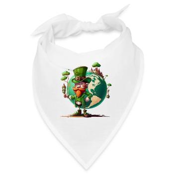 Weltglücks-Leprechaun - Bandana - Weiß - Vorne