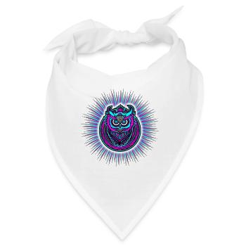Eule in strahlenden Neonfarben - Bandana - Weiß - Vorne