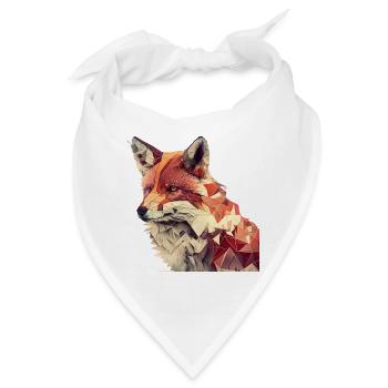 Fuchs - Geometrisches Tier Print - Bandana - Weiß - Vorne
