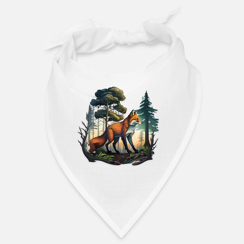 Fuchs im Wald - Bandana - Weiß