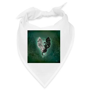 Drachen mit Yin- und Yang-Gesang - Bandana - Weiß - Vorne