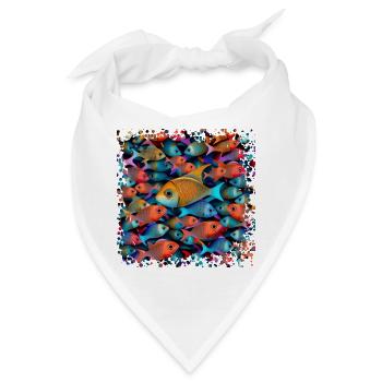 Fische schwimmen in großen Schwärmen im Meer - Bandana - Weiß - Vorne