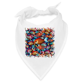 Viele Fische schwimmen in großen Schwärmen - Bandana - Weiß - Vorne