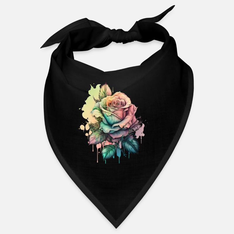 Rose Aquarelle colorée Tropical Creative Design Bandana