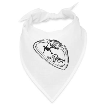 Kletterer in Karabiner - Bandana - Weiß - Vorne
