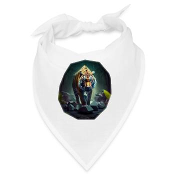 Tiger im Dschungel - Bandana - Weiß - Vorne