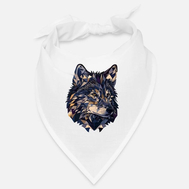 Stylized, geometric wolf Bandana