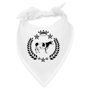 Kuhkrone und zwei Sterne darüber - Bandana - Weiß - Vorne