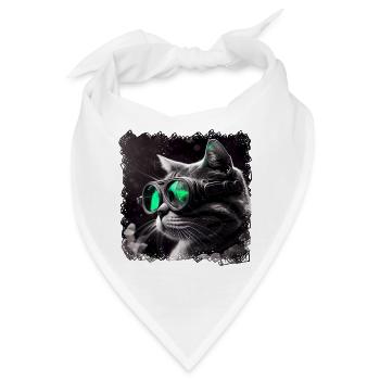 Katzen haben ausgezeichnete Nachtsicht - Bandana - Weiß - Vorne