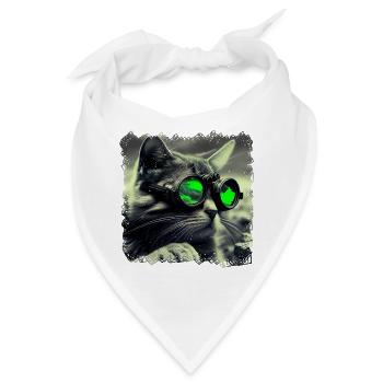 Katzen finden sich im Dunkeln zurecht - Bandana - Weiß - Vorne