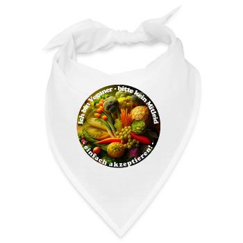 Veganer verzichten auf alle tierischen Produkte - Bandana - Weiß - Vorne