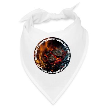 Ich habe Fleischgelüste beim Barbecue - Bandana - Weiß - Vorne