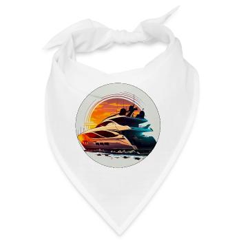 Mit der Yacht zum Angeln und Schwimmen - Bandana - Weiß - Vorne
