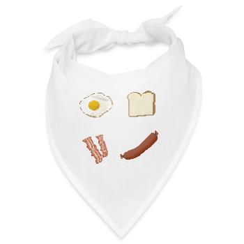 Pixelfrühstück Platte - Bandana - Weiß - Vorne